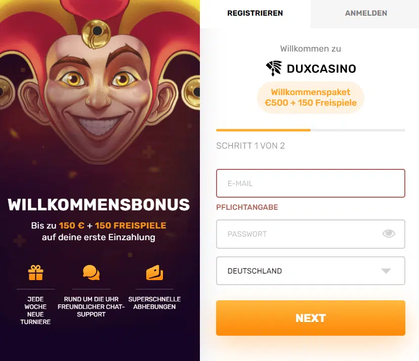 Dux casino registrierung