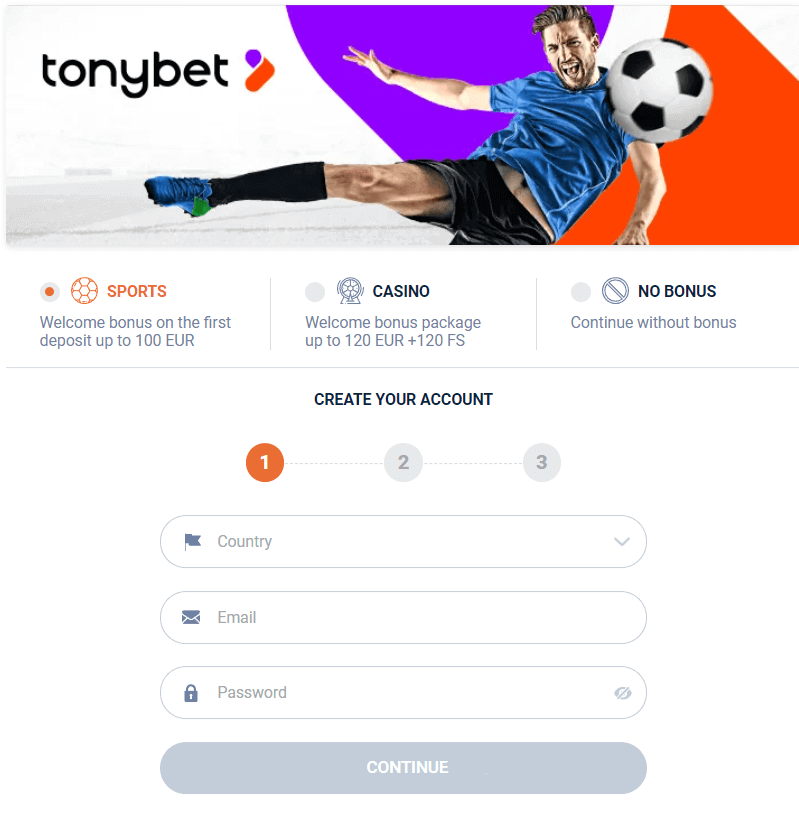 wie registriere ich mich bei Tonybet
