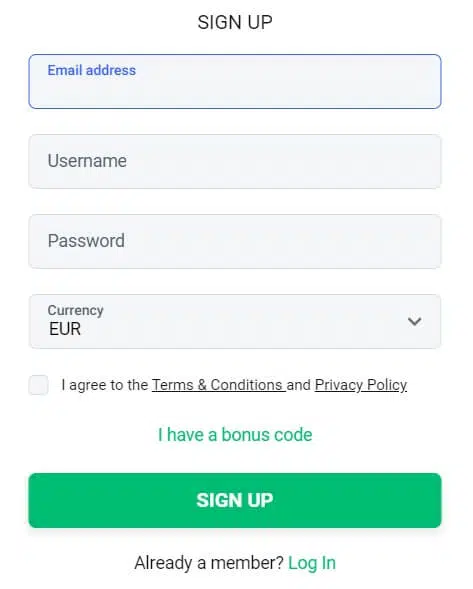 Registrierung bei Bitstarz