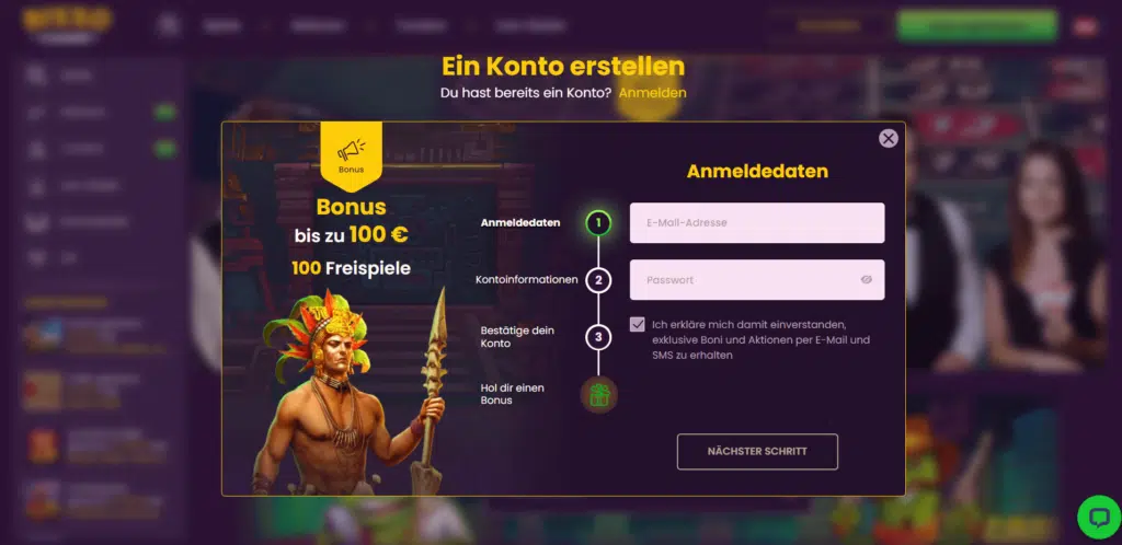 Bizzo Casino registrieren