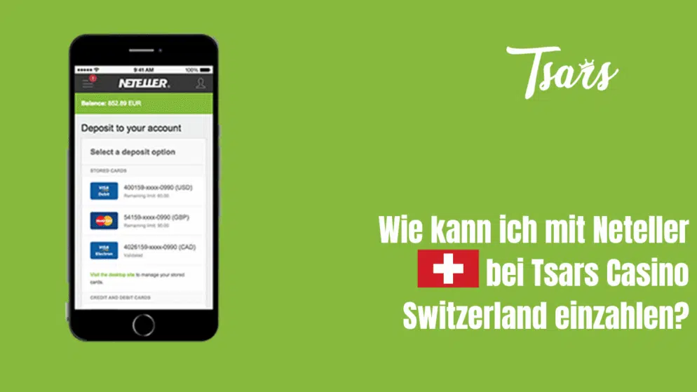 Wie kann ich mit Neteller bei Tsars Casino Switzerland einzahlen?