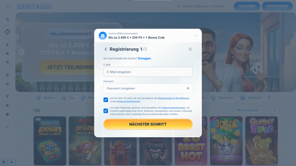 Beteum Registrierung