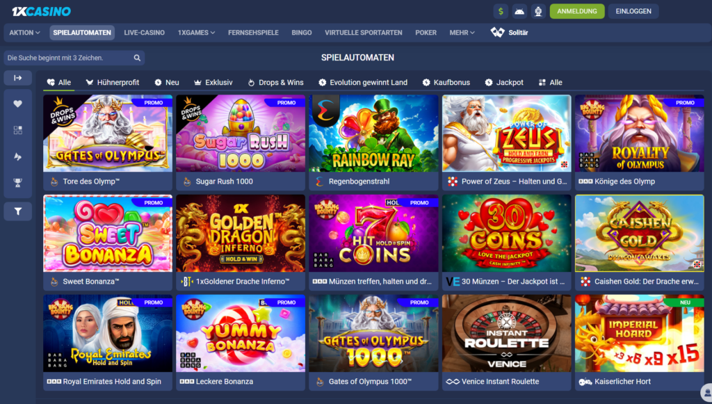 Spieleangebot und Spielekatalog