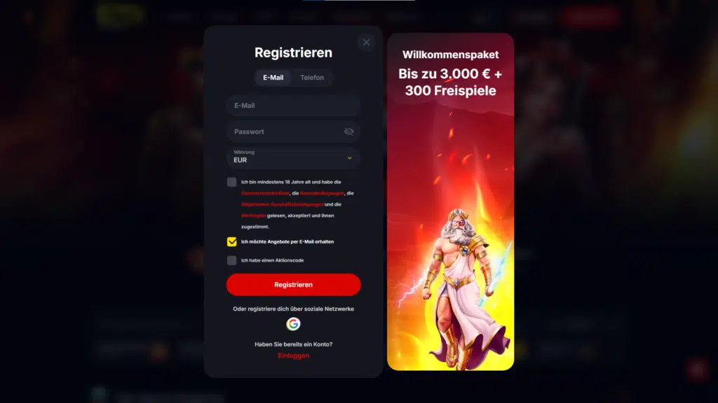 Registrierungsanleitung