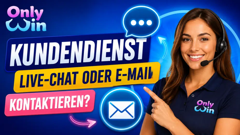 Wie kann ich den OnlyWin-Kundendienst per Live-Chat oder E-Mail kontaktieren?
