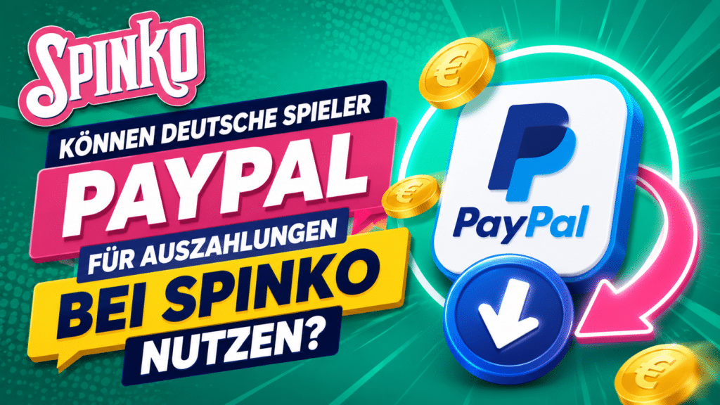 Promotional banner about Spinko allowing German players to use PayPal for withdrawals